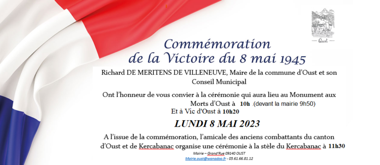 Invitation à La Cérémonie Du 8 Mai Commune Doust